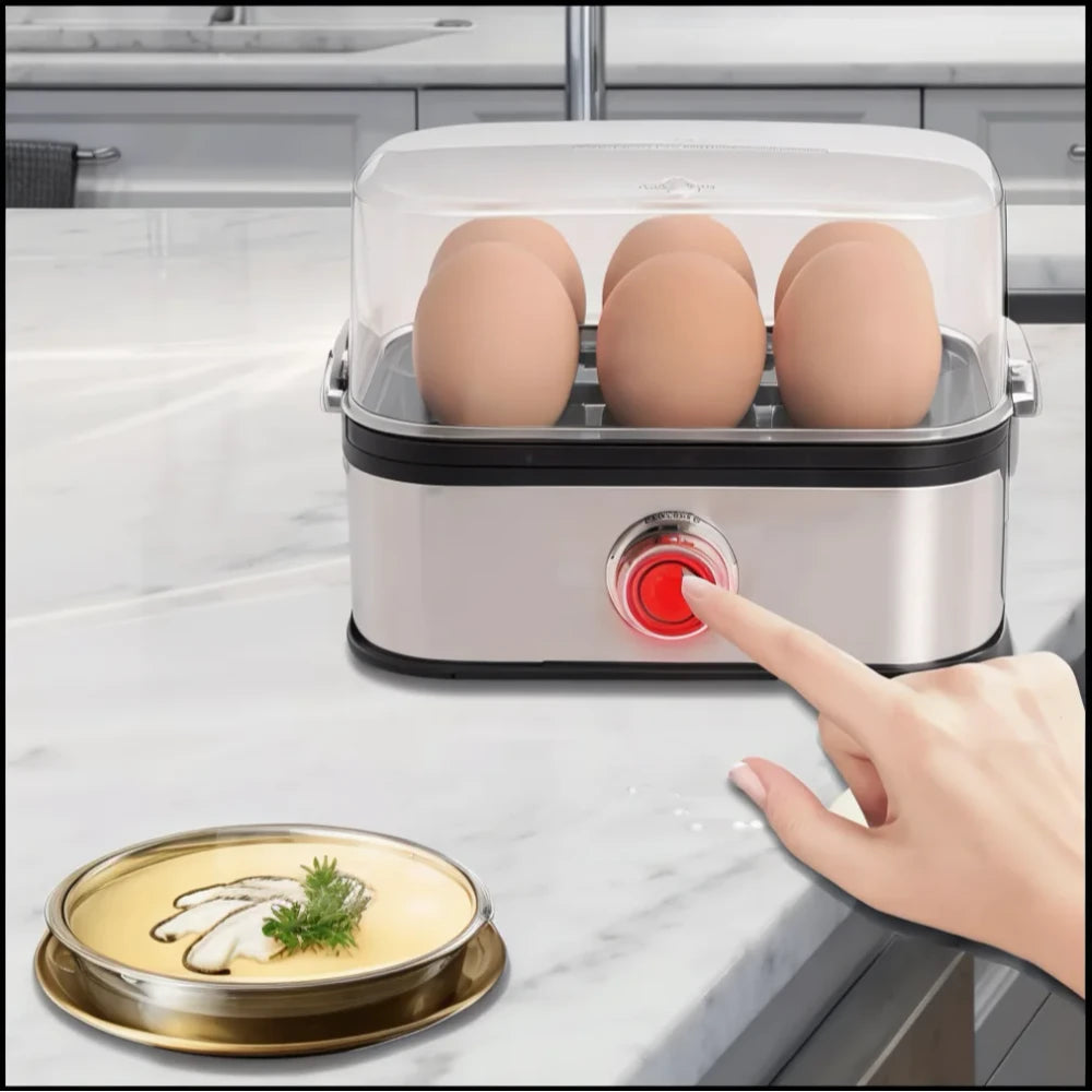 Compact Stainless Steel Egg Cooker