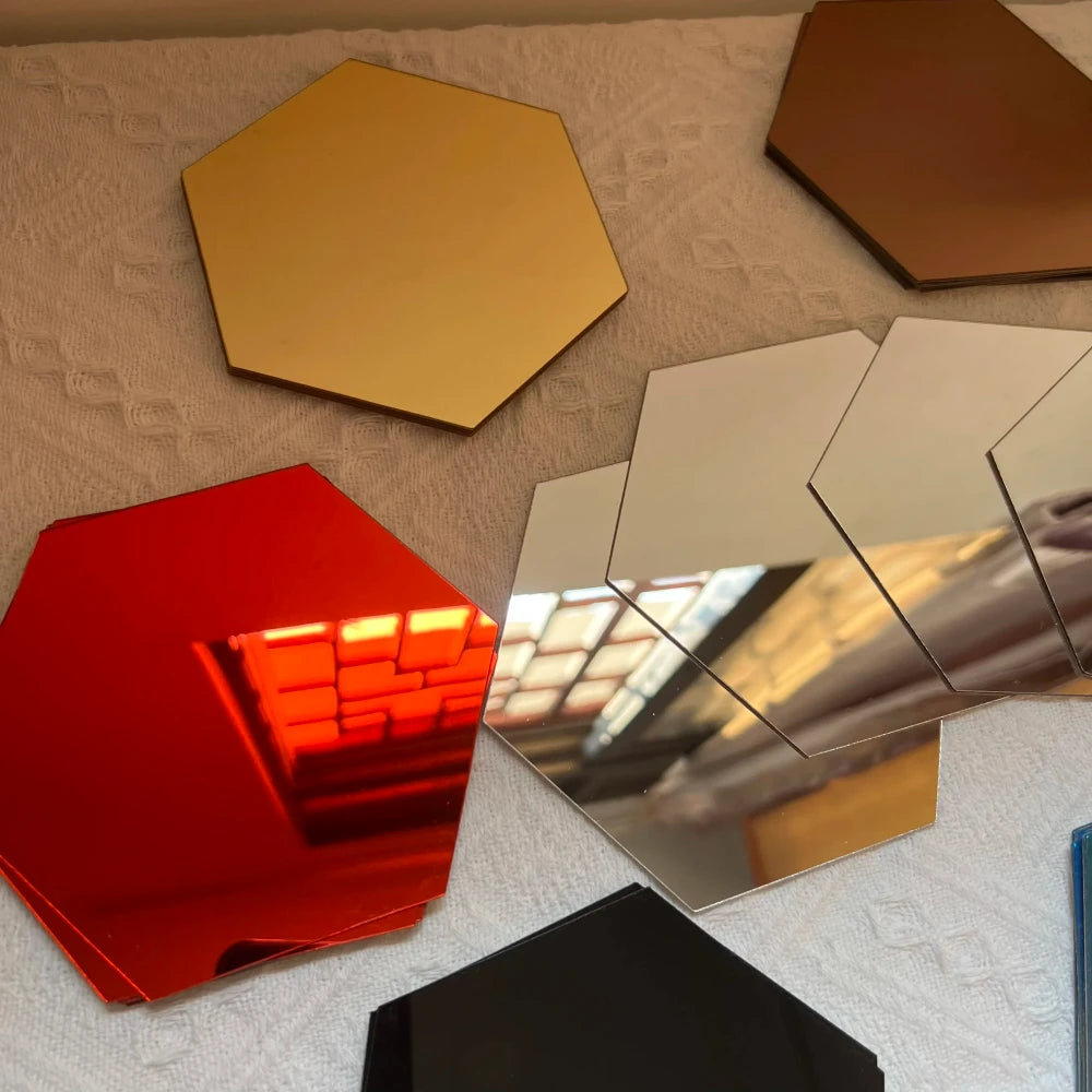 Hexagon Acrylic Mirror Wall Decals