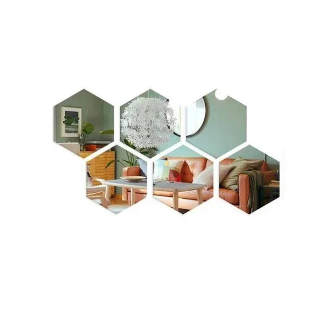 Hexagon Acrylic Mirror Wall Decals