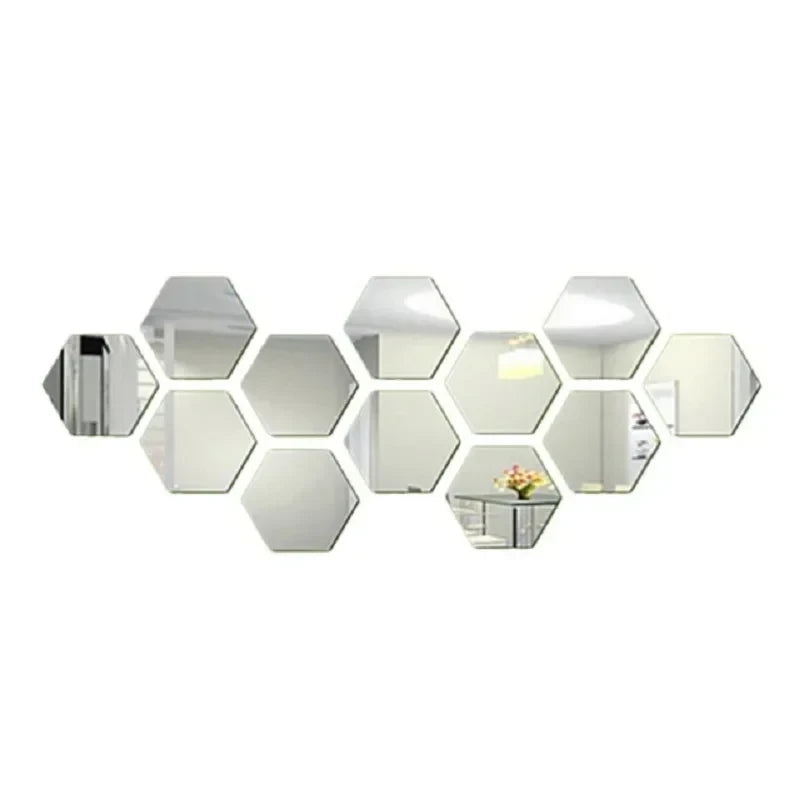 Hexagon Acrylic Mirror Wall Decals