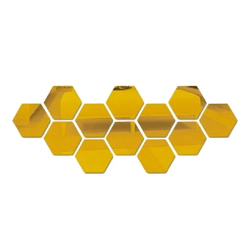 Hexagon Acrylic Mirror Wall Decals