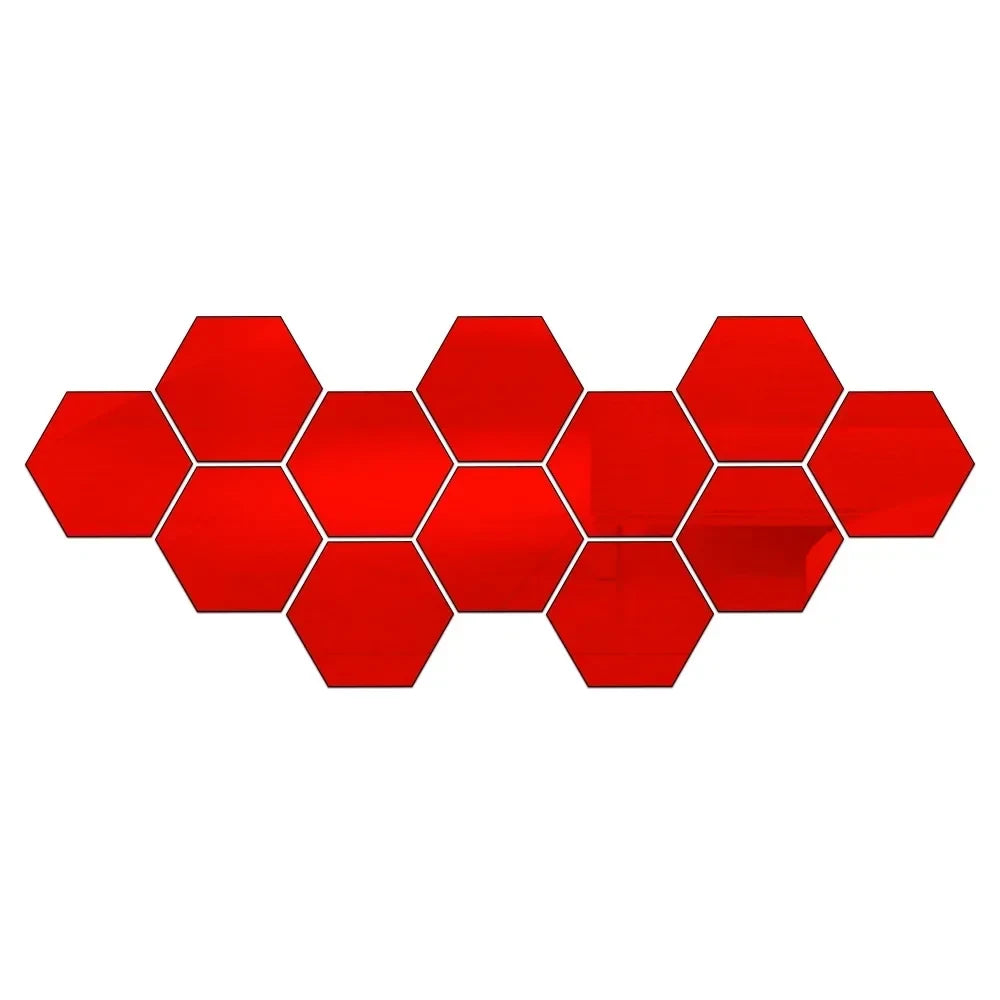 Hexagon Acrylic Mirror Wall Decals