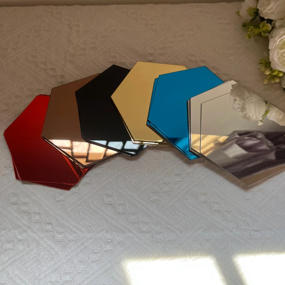 Hexagon Acrylic Mirror Wall Decals