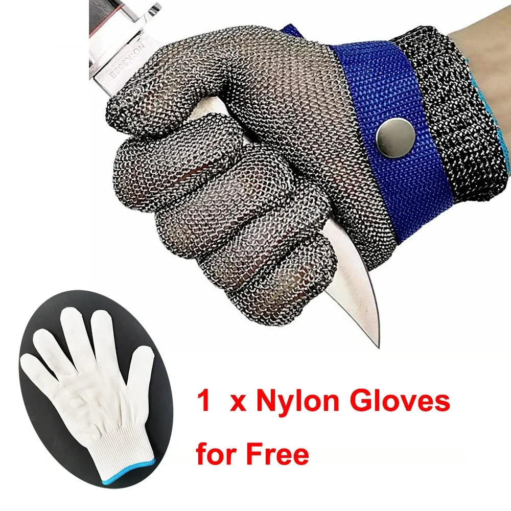 Metal Mesh Cut-Resistant Gloves